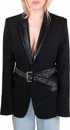 Paco Rabanne Womens Virgin Wool Blazer In Black