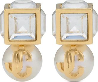 Jimmy Choo London Oorstekers met logo- kubus & parel - Dames - Oorbellen - Veelkleurig - ONE Size - Accessoires