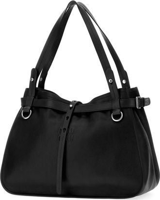 Miu Miu Womens Leather Shoulder Bag Black Calf