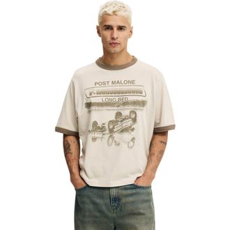 Cotton On Mens Cropped Fit Music T-Shirt in Sand Dune Post Malone - at Nordstrom, Size X-Large