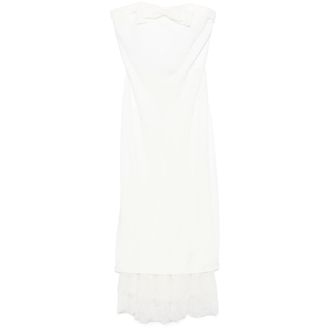 Alessandra Rich Party Dresses, female, White, Size: XS White Lace Bustier Dress