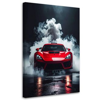 Feeby Cuadro En Lienzo, Coche Deportivo Rojo, 80x120