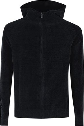 Roberto Ricci Design Maglia Girocollo in Velluto con Zip a Met&agrave; - - Sweatshirts & Hoodies - Uomo - Nero - L