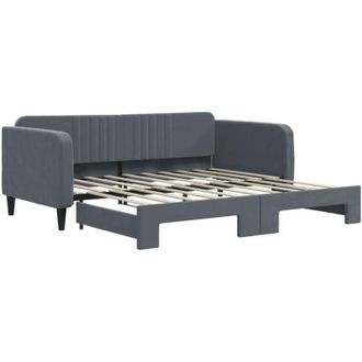 vidaXL Divano Letto con Letto Estraibile Grigio Scuro 90x190cm Velluto - Vidaxl
