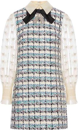 Valentino Garavani Embroidered Tweed Dress