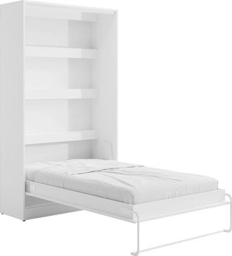 Vente-Unique Cama abatible 120 x 200 cm - Apertura vertical manual - Con LEDs - blanco - RAPILI