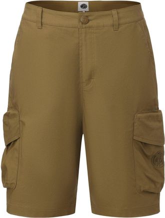 Pretty Green Casual cargoshort voor heren van katoen met verstevigde zijkanten (Kaki Groen)