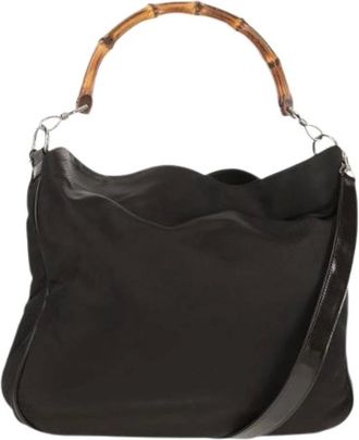 Gucci Pre-owned Handbags, female, Brown, Size: ONE SIZE Pre-owned Nylon Handbag