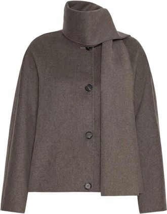 Max Mara Kate Crop Jacket - Dames - Zomerjassen - Grijs - XS - Wol - Jassen