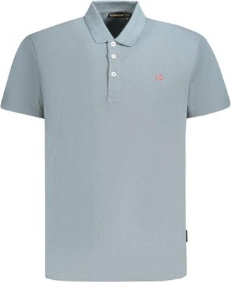 Napapijri Casual Polo Shirt met Borduurdetail - Heren - Polos - Grijs - L - Katoen - Tops