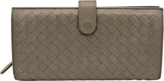 Bottega Veneta Intrecciato Grey Leather Wallet (Pre-Owned)