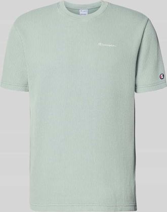 Champion T-Shirt mit Strukturmuster und Label-Stitchings in Lind, Gr&ouml;&szlig;e XXL