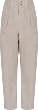 Isabel Marant Gekreukte Jeans - Dames - Loose Fit Jeans - Beige - 2XS - Katoen - Jeans