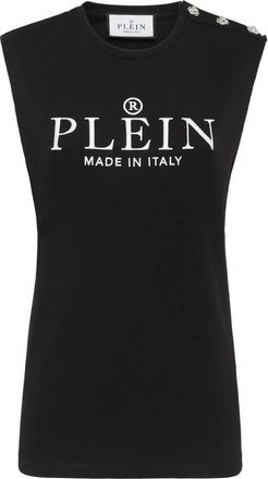 Philipp Plein Tank Top Iconic - Dames - Tops zonder mouwen - Zwart - L - Katoen - Tops