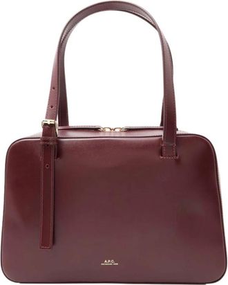 A.P.C. Maroon Virginie Medium Tote