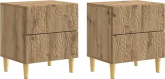 vidaXL Mesita De Noche 2 Uds. Roble Artisan 43 X 34,5 X 48 Cm Vidaxl
