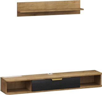 HOMCOM Mueble de sal&oacute;n 120x24x16 cm roble