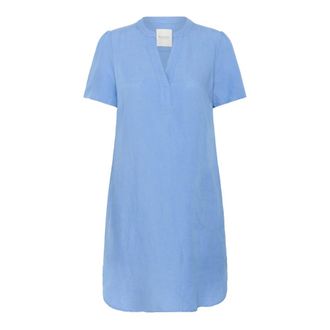 Part Two Vestido Azul Lago Plata con Mangas Cortas - Dresses - Mujer - Azul - XS
