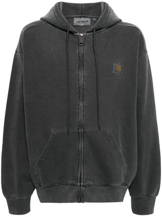 Carhartt Work in Progress logo-appliqu&eacute; zip-up hoodie - Grey