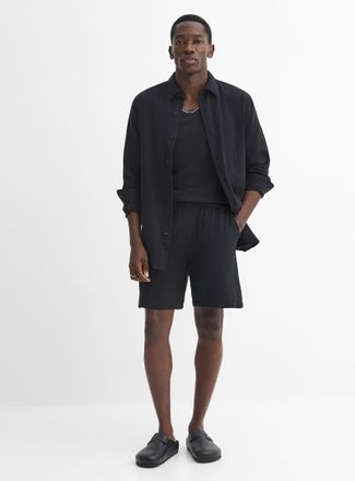 Le 31 Mens Crinkled cotton short