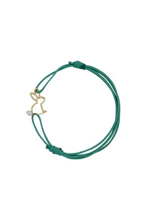 Aliita Green Conejito Perla 9K Gold Cotton Bracelet