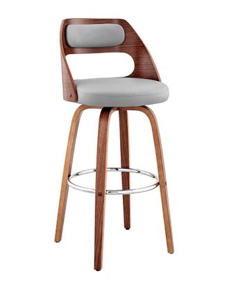 Armen Living Julius 26In Walnut Wood Bar Stool