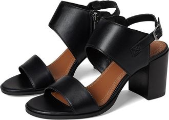 Lucky Brand Dinzin Double Band Heeled Sandals Womens Sandals Black : 9.5 B - Medium, Leather