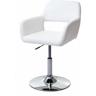 Hhg Hhg - Nunca Usado] Silla De Comedor 926 Iii, Silla De Cocina, Retro A&ntilde;os 50, Polipiel, Blanco, Base Cromada