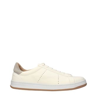 Eleventy Beige Leather Mens Sneakers