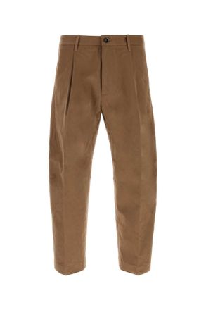 Nine In The Morning Brown Stretch Cotton Giulio Pant
