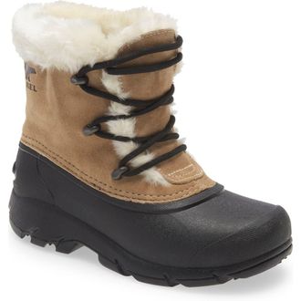 Sorel Snow Angel Faux Fur Detail Waterproof Boot in Rootbeer at Nordstrom, Size 8