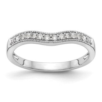 Diamond2Deal 14k White Gold Lab Grown Diamond Wedding Band Ring 0.16Ct Clarity- VS Color- G-H