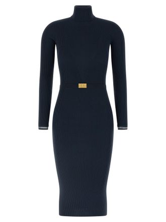 Elisabetta Franchi Logo Belt Dress