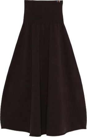 Extreme Cashmere ribbed-waistband midi skirt - Brown