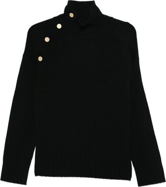 Kujten Pinkette trui met knopen - Zwart