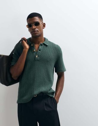 Abercrombie & Fitch Polo a maniche corte in maglia verde