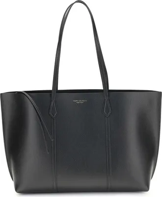 Tory Burch Womens Leather Tote Bag Perry Black Calf Handbags Hand