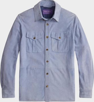 Ralph Lauren Purple Label Men & apos;s Barron Lux Suede Overshirt