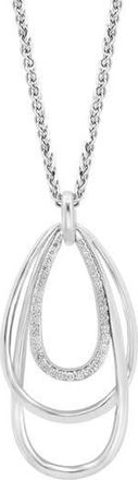 Effy Open Teardrop Layered Diamond Pendant Necklace - 0.29ct. in Silver at Nordstrom Rack, Size 18