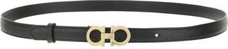 Ferragamo Womens Brown Calf Leather Bos Taurus Thin Belt