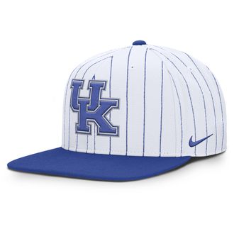 Nike Kentucky Primetime Pin Stripe 2-Tone Nike Mens Dri-FIT College Adjustable Hat in White | NC12062NNKY-5YX