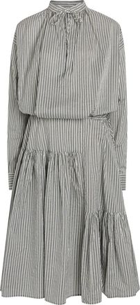 Dries Van Noten Denvo Striped Cotton-blend Poplin Midi Dress - Black - 38 (UK10 / S)
