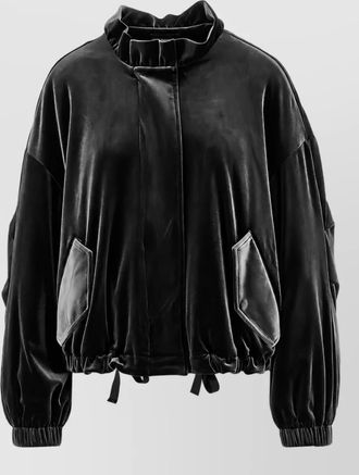 Emporio Armani velvet-effect oversized jacket