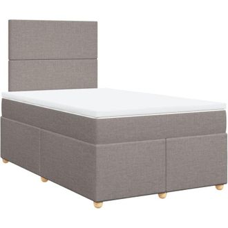 vidaXL Cama Box Spring Con Colch&oacute;n Tela Gris Taupe 120x200 Cm Vidaxl