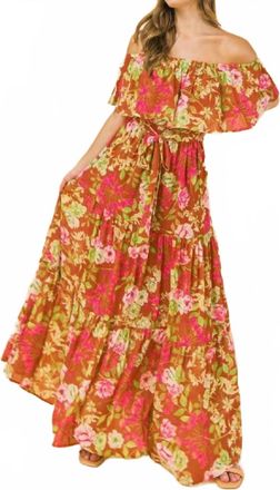 Flying Tomato Falling For You Floral Maxi Dress In Red