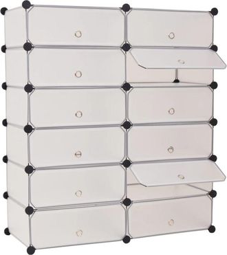 vidaXL Scarpiera Modulare a 12 Scomparti Bianca - Vidaxl