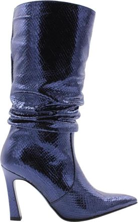 Guglielmo Rotta Stijlvolle Enkellaars - Dames - Laarzen met Hak - Blauw - 38 EU - Schoenen