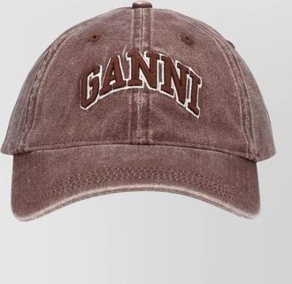 Ganni logo detail baseball hat curved brim