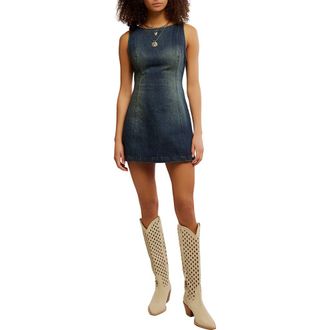Free People Atlas Cutout Denim Minidress in Vintage Indigo at Nordstrom Rack, Size X-Large