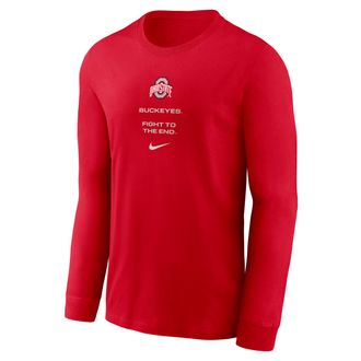 Nike Ohio State Sideline Nike Mens Dri-FIT College Long-Sleeve T-Shirt in Red | 02EW65NOH-LDX